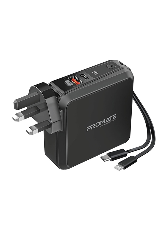 Promate PowerPack-PD20+ 15000mAh Power Bank, AC Plug, Phone Holder, Built-In 22.5W USB-C Power Delivery Cable, 20W Lightning Cable and QC 3.0 USB Port
Promate PowerPack-PD20+ 15000mAh Power Bank, AC Plug, Phone Holder, Built-In 22.5W USB-C Power Delivery Cable, 20W Lightning Cable and QC 3.0 USB Port