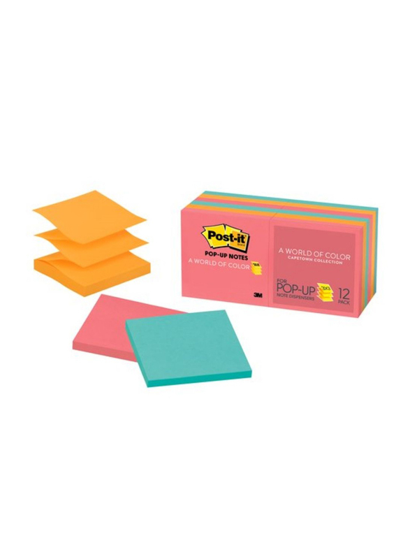 3M Post-it R-330-12AN Pop Up Neon Color Sticky Notes, 76 x 76mm, 12 x 100 Sheets, Multicolor
3M Post-it R-330-12AN Pop Up Neon Color Sticky Notes, 76 x 76mm, 12 x 100 Sheets, Multicolor