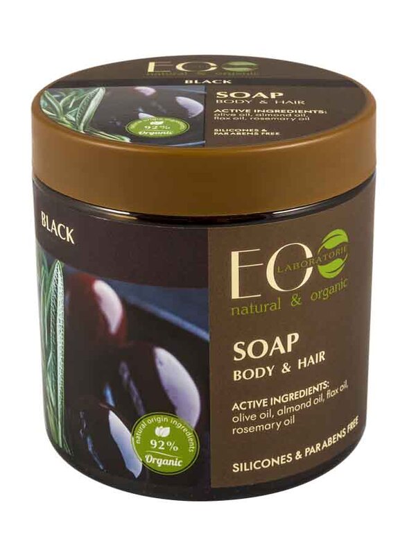 EO Laboratorie Natural & Organic Olive Oil Soap for Body & Hair, Black, 450ml
EO Laboratorie Natural & Organic Olive Oil Soap for Body & Hair, Black, 450ml