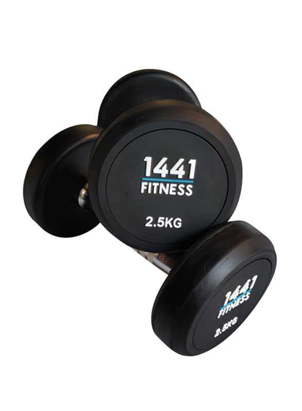 1441 Fitness Solid Cast Iron Core Rubber Coated Round Dumbbell, 2.5KG, Black/Silver
1441 Fitness Solid Cast Iron Core Rubber Coated Round Dumbbell, 2.5KG, Black/Silver