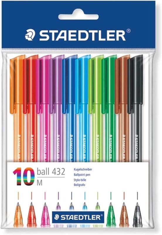 StaEDT Perfumeler 10-Piece ST-432/35MPB10 Stick Triangular Ball Point Pens, Assorted
StaEDT Perfumeler 10-Piece ST-432/35MPB10 Stick Triangular Ball Point Pens, Assorted