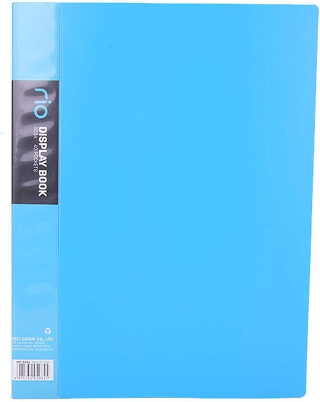 Deli A4 40P Durable Waterproof Anti-static Clip Insert Rio Display Book, Sky Blue
Deli A4 40P Durable Waterproof Anti-static Clip Insert Rio Display Book, Sky Blue