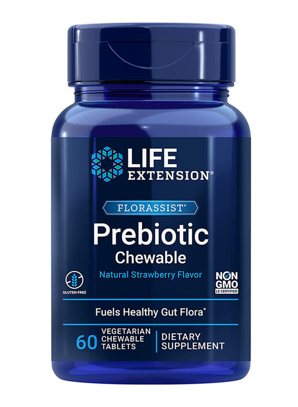 Life Extension Florassist Prebiotic Strawberry Vegetarian Feed Your Good Bacteria Dietary Supplement, 60 Chewable Tablets
Life Extension Florassist Prebiotic Strawberry Vegetarian Feed Your Good Bacteria Dietary Supplement, 60 Chewable Tablets