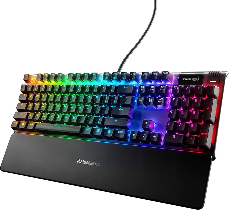 SteelSeries Apex Mechanical Gaming Keyboard with OLED Smart Display and USB Passthrough for PC/Video game, Black
SteelSeries Apex Mechanical Gaming Keyboard with OLED Smart Display and USB Passthrough for PC/Video game, Black