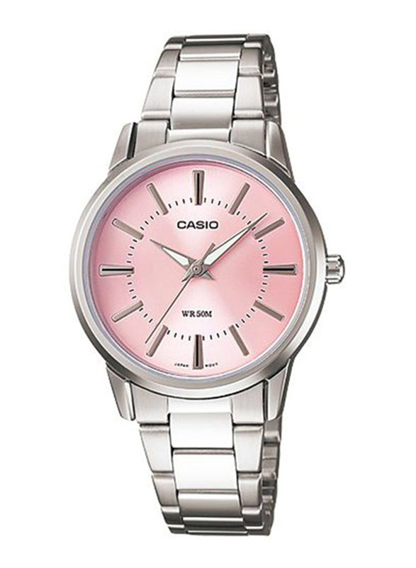 Casio Enticer Analog Watch for Women with Stainless Steel Band, Water Resistant, LTP-1303D-4A, Silver-Pink
Casio Enticer Analog Watch for Women with Stainless Steel Band, Water Resistant, LTP-1303D-4A, Silver-Pink