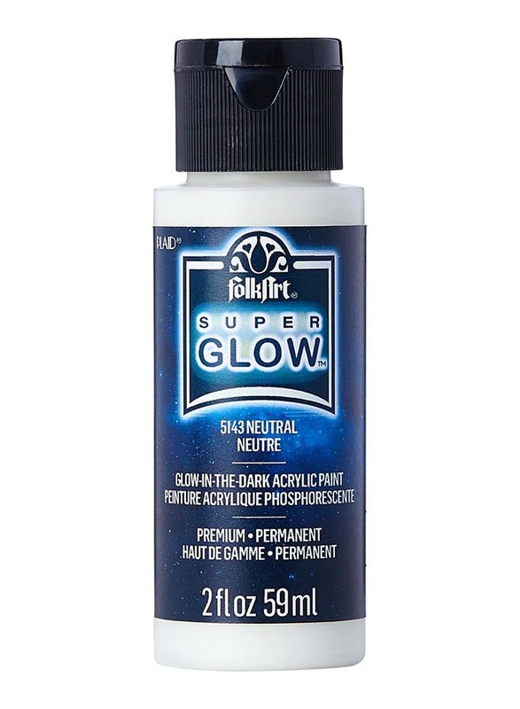 Plaid FolkArt Super Glow Acrylic Paints Permanent Glow In The Dark Acrylic Paint, 59ml, White
Plaid FolkArt Super Glow Acrylic Paints Permanent Glow In The Dark Acrylic Paint, 59ml, White