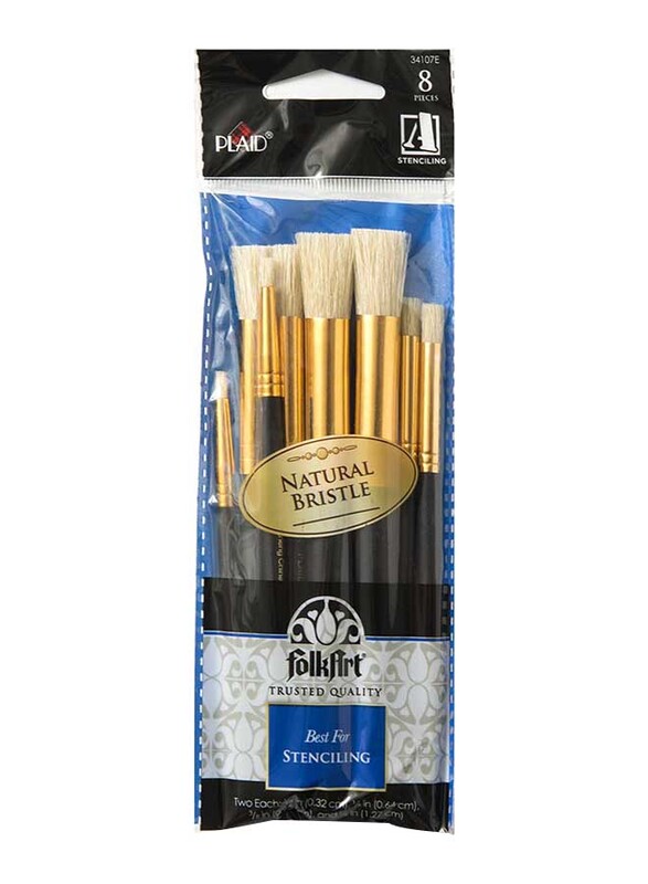 Plaid FolkArt Natural Bristles Brush Set for Short Handle Stencil, 8-Piece, Black
Plaid FolkArt Natural Bristles Brush Set for Short Handle Stencil, 8-Piece, Black