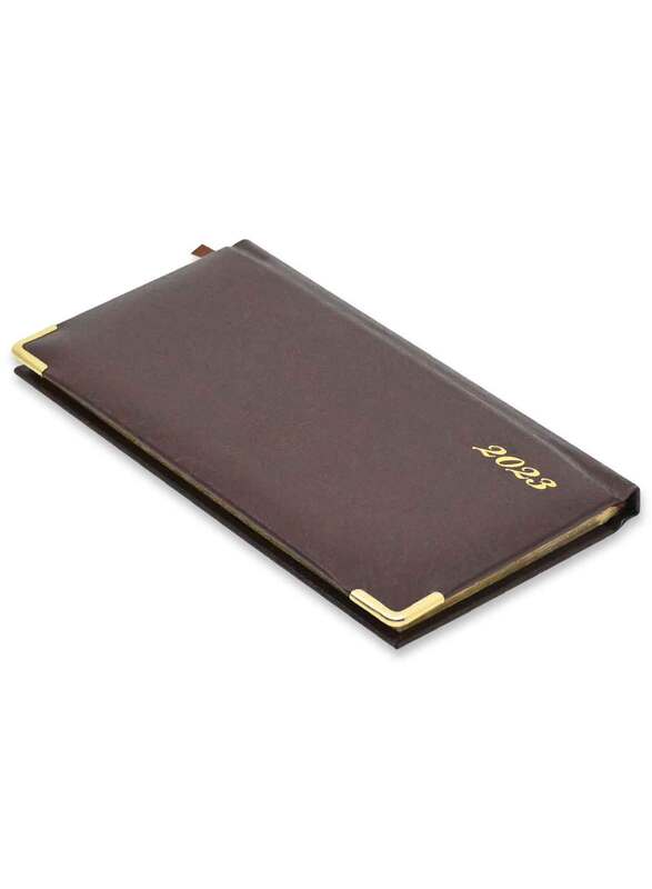 FIS 2023 English Golden 1 Side Padded Slim Diary with Vinyl Cover, 128 Sheets, 60 GSM, FSDI52EG23CH, Chocolate
FIS 2023 English Golden 1 Side Padded Slim Diary with Vinyl Cover, 128 Sheets, 60 GSM, FSDI52EG23CH, Chocolate