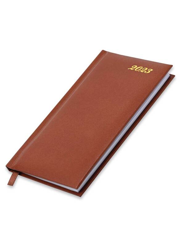 FIS 2023 English & French 1 Side Padded Slim Diary with Vinyl, 128 Sheets, 60 GSM, FSDI59EFN23BR, Brown
FIS 2023 English & French 1 Side Padded Slim Diary with Vinyl, 128 Sheets, 60 GSM, FSDI59EFN23BR, Brown