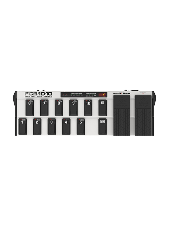 Behringer Ultra-Flexible MIDI Foot Controller with 2 Expression Pedals and MIDI Merge Function, FCB1010, Silver/Black
Behringer Ultra-Flexible MIDI Foot Controller with 2 Expression Pedals and MIDI Merge Function, FCB1010, Silver/Black