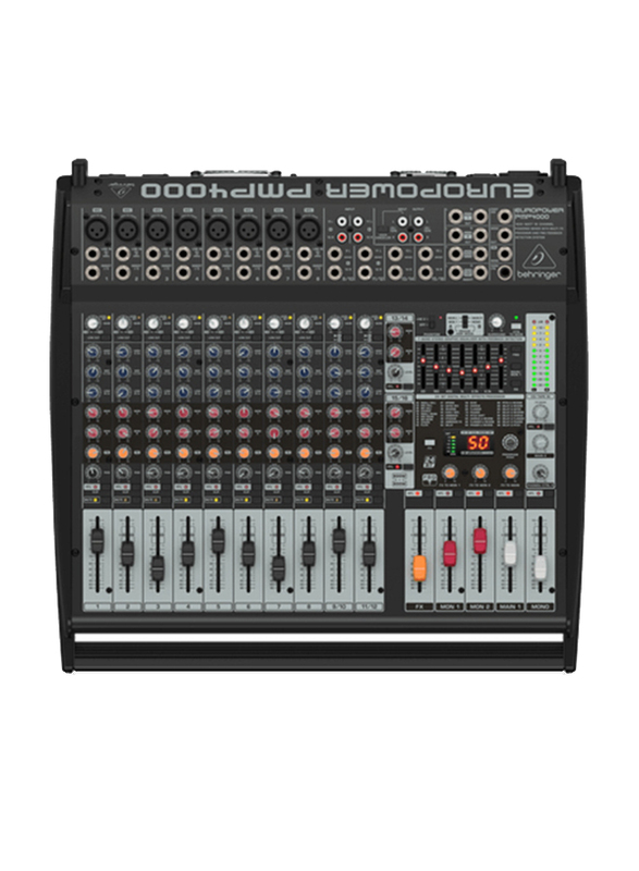 Behringer 16 Channel Powered Mixer with Multi-FX Processor and Feedback Detection System, PMP4000, Black
Behringer 16 Channel Powered Mixer with Multi-FX Processor and Feedback Detection System, PMP4000, Black
