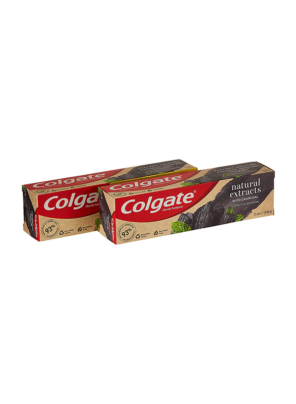 Colgate Natural Extracts Deep Clean with Activated Charcoal Toothpaste, 75ml, 2 Pieces
Colgate Natural Extracts Deep Clean with Activated Charcoal Toothpaste, 75ml, 2 Pieces