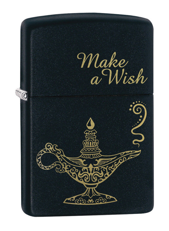 Zippo Make a Wish in Gold Color Print With Arabian Lamp Design Classic Lighter, Black
Zippo Make a Wish in Gold Color Print With Arabian Lamp Design Classic Lighter, Black
