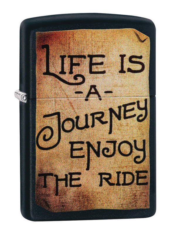 Zippo Life Is A Journey Enjoy The Ride wtih Parchment Paper Design Classic Lighter, Black
Zippo Life Is A Journey Enjoy The Ride wtih Parchment Paper Design Classic Lighter, Black