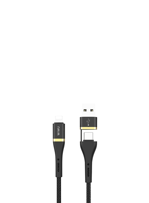 WiWu 1.2-Meter Elite Charge and Data Cable, Fast Charging 3A USB A/Type C Male to Lightning for Smartphones, ED-105, Black
WiWu 1.2-Meter Elite Charge and Data Cable, Fast Charging 3A USB A/Type C Male to Lightning for Smartphones, ED-105, Black