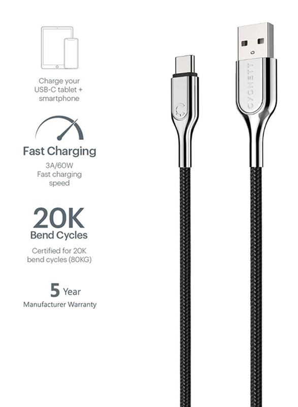 Cygnett 1-Meter USB Type-C Cable, High-Speed 3A USB Type A Male to USB Type-C, Stainless Steel, Armoured Braided Sync & Charge, Fast Charging for Smar
Cygnett 1-Meter USB Type-C Cable, High-Speed 3A USB Type A Male to USB Type-C, Stainless Steel, Armoured Braided Sync & Charge, Fast Charging for Smar