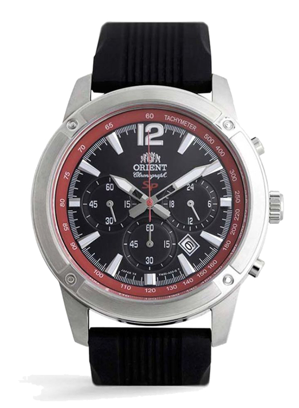 Orient Analog Watch for Men with Rubber Band, Water Resistant and Chronograph, STW01006B0, Black
Orient Analog Watch for Men with Rubber Band, Water Resistant and Chronograph, STW01006B0, Black