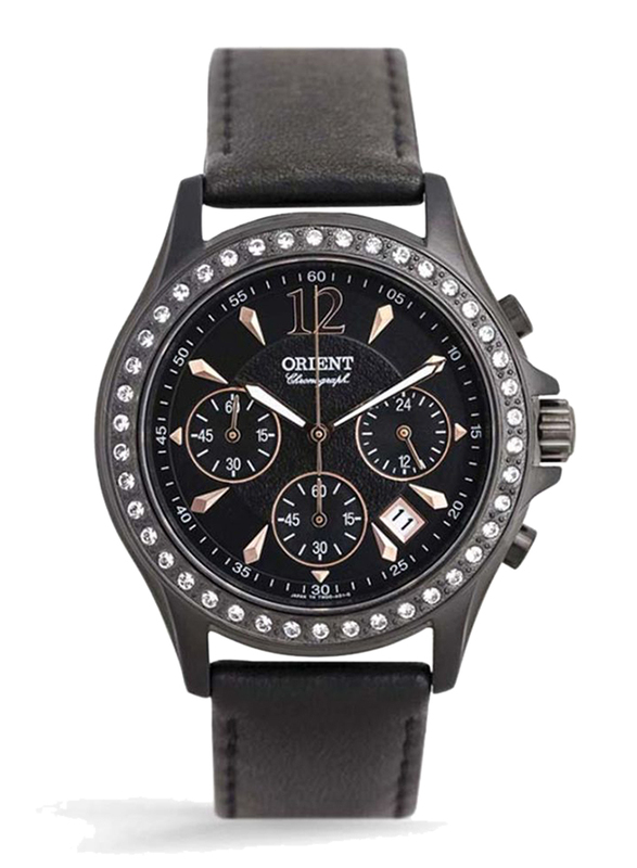 Orient Analog Watch for Men with Leather Band, Stone Studded Case, Date Display and Chronograph, STW00001B0, Black
Orient Analog Watch for Men with Leather Band, Stone Studded Case, Date Display and Chronograph, STW00001B0, Black