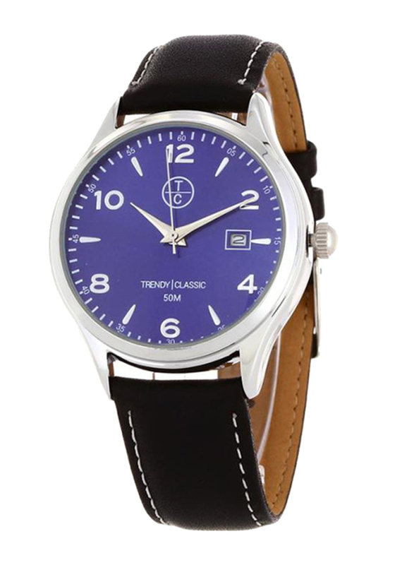 Trendy Kiss Analog Watch for Men with Leather Band, Water Resistant, TC-CC1001-05D, Black-Blue
Trendy Kiss Analog Watch for Men with Leather Band, Water Resistant, TC-CC1001-05D, Black-Blue