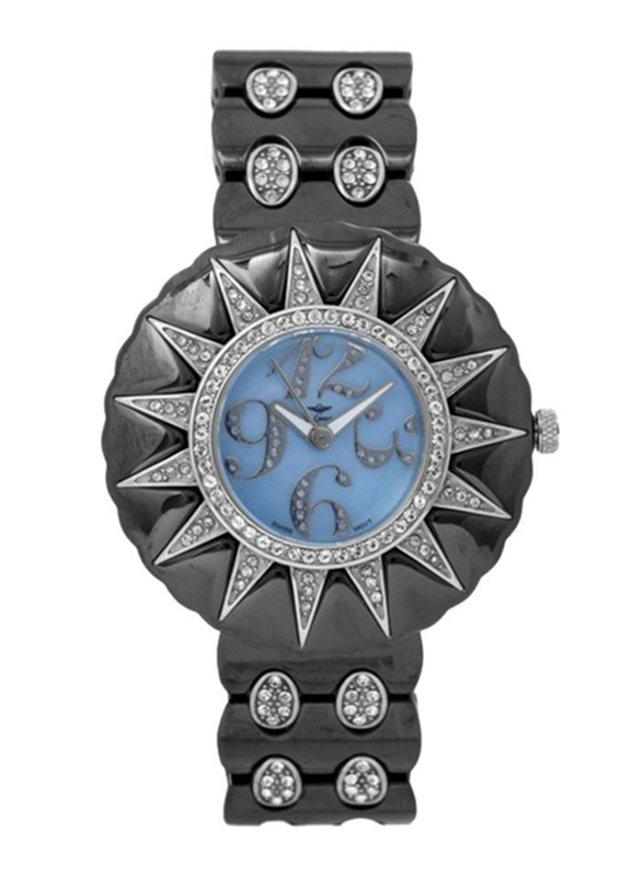 Mon Grandeur Analog Watch for Women with Ceramic Band, Water Resistant and Crystal Studded, GB-11064L, Black-Blue
Mon Grandeur Analog Watch for Women with Ceramic Band, Water Resistant and Crystal Studded, GB-11064L, Black-Blue