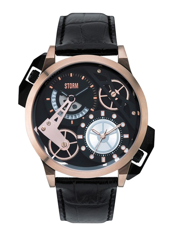 Storm Analog Watch for Men with Leather Band, Chronograph, ST-47147/RG/BK, Black
Storm Analog Watch for Men with Leather Band, Chronograph, ST-47147/RG/BK, Black