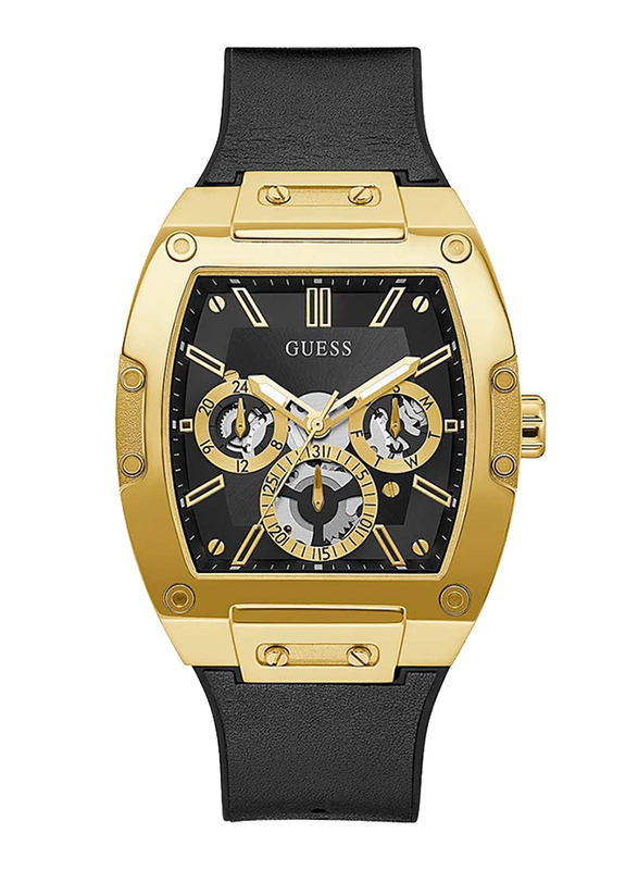 Guess Phoenix Analog Quartz Watch for Men with Leather Genuine/Silicone Band, Water Resistant and Chronograph, GW0202G1, Black
Guess Phoenix Analog Quartz Watch for Men with Leather Genuine/Silicone Band, Water Resistant and Chronograph, GW0202G1, Black