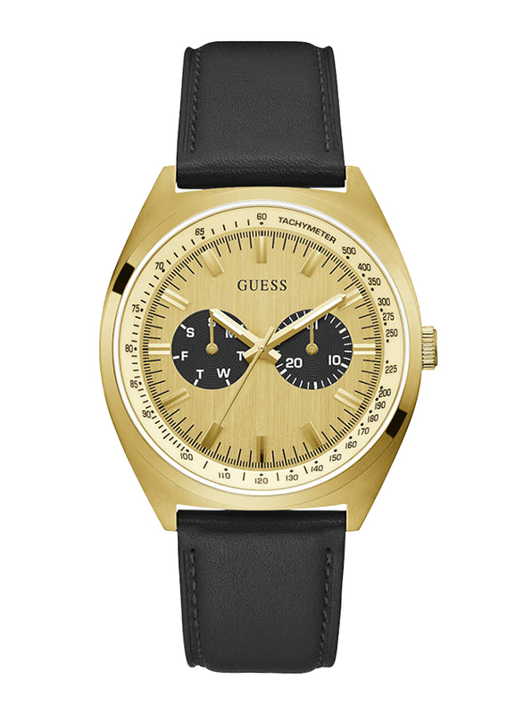 Guess Blazer Analog Quartz Watch for Men with Leather Band, Water Resistant and Chronograph, GW0212G1, Black-Yellow Gold/Black
Guess Blazer Analog Quartz Watch for Men with Leather Band, Water Resistant and Chronograph, GW0212G1, Black-Yellow Gold/Black