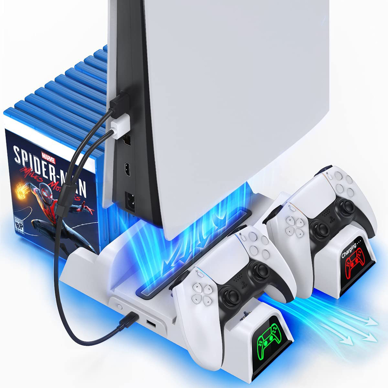 Oivo PS5 Stand with Suction Cooling Fan and Dual Controller Charger Station for PlayStation PS5, White
Oivo PS5 Stand with Suction Cooling Fan and Dual Controller Charger Station for PlayStation PS5, White