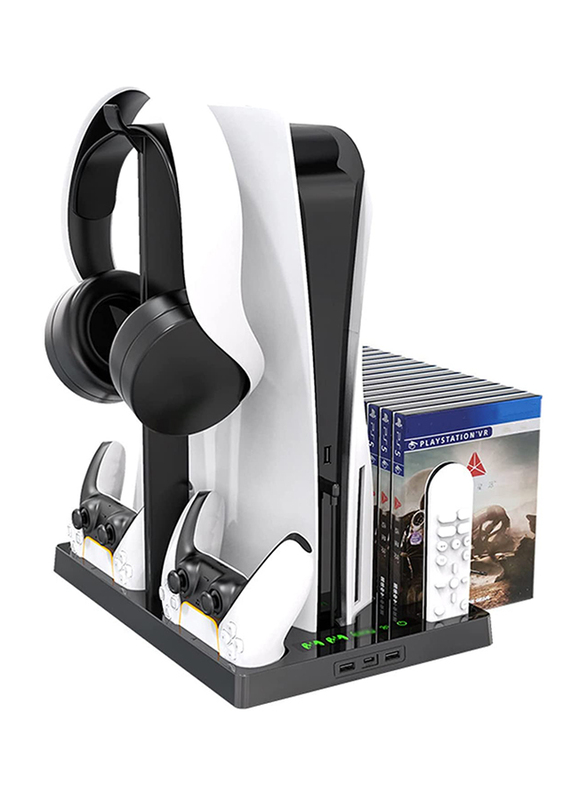 Qngt PS5 Vertical Stand with Dual Controller Charging Station, Headset Holder, 17 Game Storage & Suction Cooling Fan CD-ROM Edition Console for PlaySt
Qngt PS5 Vertical Stand with Dual Controller Charging Station, Headset Holder, 17 Game Storage & Suction Cooling Fan CD-ROM Edition Console for PlaySt