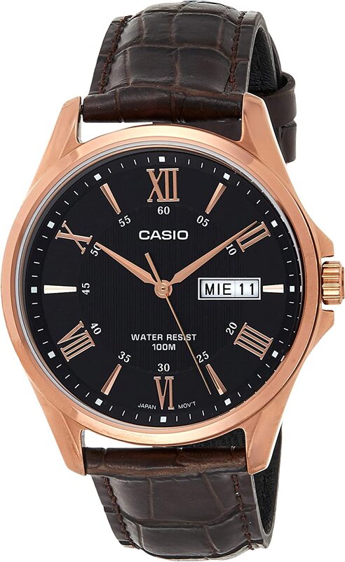 Casio Analog Display Watch for Men with Leather Band, Water Resistant, MTP-1384L-1AVDF, Black/Brown
Casio Analog Display Watch for Men with Leather Band, Water Resistant, MTP-1384L-1AVDF, Black/Brown