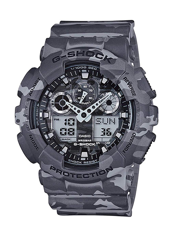 Casio G-Shock Analog/Digital Quartz Watch for Men with Resin Band, Water Resistant, GA-100CM-8ADR, Camouflage Grey
Casio G-Shock Analog/Digital Quartz Watch for Men with Resin Band, Water Resistant, GA-100CM-8ADR, Camouflage Grey