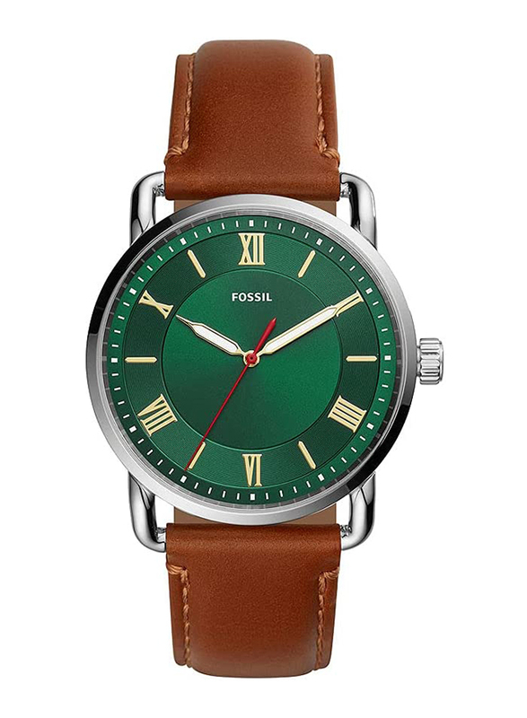 Fossil Analog Three-Hand Watch for Men with Leather Band, Water Resistant, FS5737, Brown/Green-Silver
Fossil Analog Three-Hand Watch for Men with Leather Band, Water Resistant, FS5737, Brown/Green-Silver