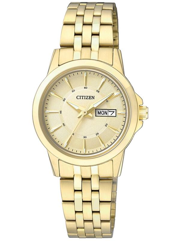 Citizen Analog Watch for Women with Stainless Steel Band, Water Resistant, EQ0603-59P, Gold-Gold
Citizen Analog Watch for Women with Stainless Steel Band, Water Resistant, EQ0603-59P, Gold-Gold