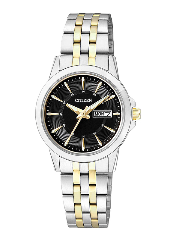 Citizen Dress Analog Watch for Women with Stainless Steel Band, Water Resistant, EQ0608-55E, Silver-Gold/Black
Citizen Dress Analog Watch for Women with Stainless Steel Band, Water Resistant, EQ0608-55E, Silver-Gold/Black