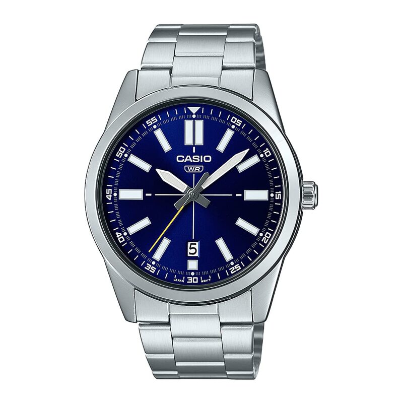 Casio Analog Watch for Men with Stainless Steel Band, Water Resistant, MTP-VD02D-2EUDF-1, Blue-Silver
Casio Analog Watch for Men with Stainless Steel Band, Water Resistant, MTP-VD02D-2EUDF-1, Blue-Silver