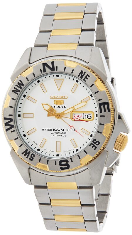 Seiko Analog Watch for Men with Stainless Steel Band, Water Resistant, SNZF08J1, White-Silver/Gold
Seiko Analog Watch for Men with Stainless Steel Band, Water Resistant, SNZF08J1, White-Silver/Gold