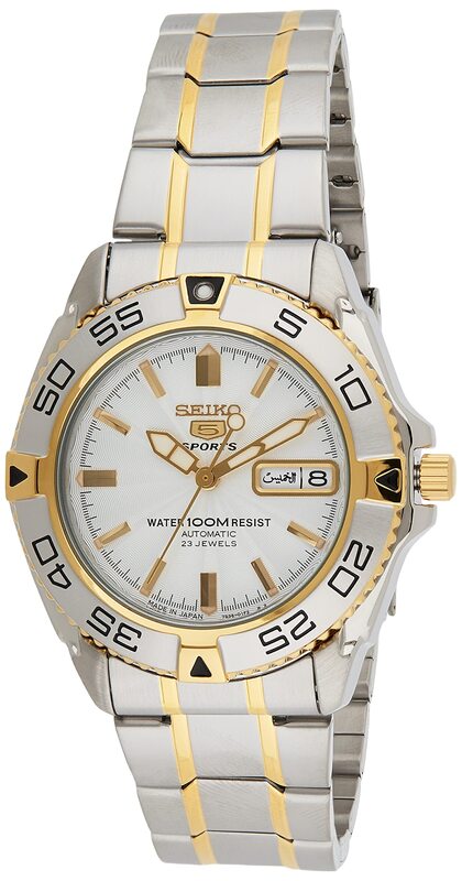 Seiko Analog Watch for Men with Stainless Steel Band, Water Resistant, SNZB24J1-1, White-Silver/Gold
Seiko Analog Watch for Men with Stainless Steel Band, Water Resistant, SNZB24J1-1, White-Silver/Gold