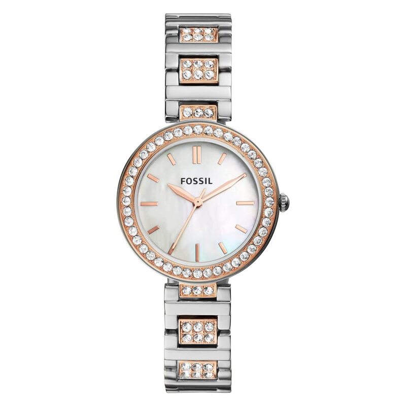 Fossil Karli Analog Watch for Women with Stainless Steel Band, Water Resistant, BQ3337-AMZUK, Mother Of Pearl-Silver/Gold
Fossil Karli Analog Watch for Women with Stainless Steel Band, Water Resistant, BQ3337-AMZUK, Mother Of Pearl-Silver/Gold