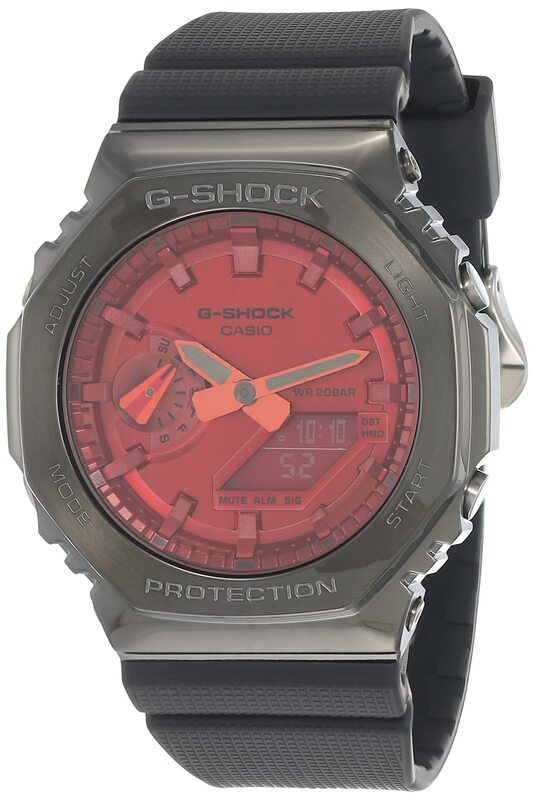 Casio G-Shock Analog + Digital Watch for Men with Resin Band, Water Resistant, GM-2100B-4ADR, Red-Black
Casio G-Shock Analog + Digital Watch for Men with Resin Band, Water Resistant, GM-2100B-4ADR, Red-Black