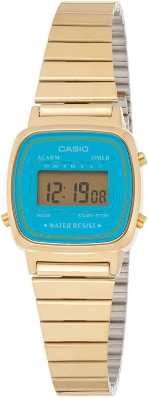 Casio Digital Vintage Dress Watch for Women with Stainless Steel, Water Resistant, La670Wga-2Df, Gold/Blue
Casio Digital Vintage Dress Watch for Women with Stainless Steel, Water Resistant, La670Wga-2Df, Gold/Blue