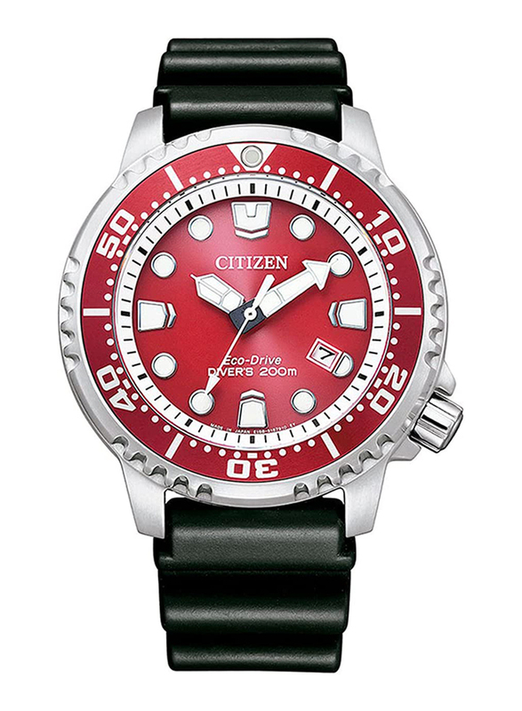 Citizen Promaster Marine Analog Japanese Quartz Watch for Men with Rubber Band, Water Resistant, BN0159-15X, Black/Red
Citizen Promaster Marine Analog Japanese Quartz Watch for Men with Rubber Band, Water Resistant, BN0159-15X, Black/Red