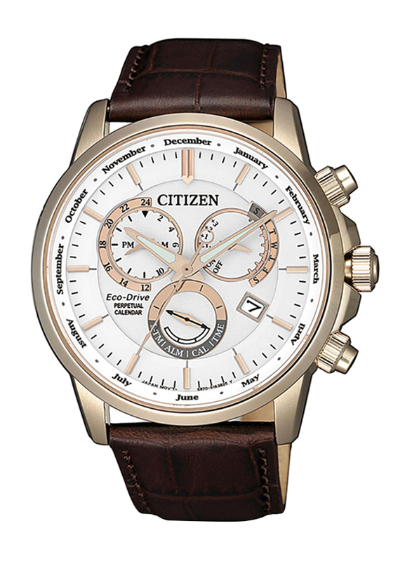 Citizen Analog Solar Powered Watch for Men with Leather Band, Water Resistant and Chronograph, BL8153-11A, Brown-White
Citizen Analog Solar Powered Watch for Men with Leather Band, Water Resistant and Chronograph, BL8153-11A, Brown-White