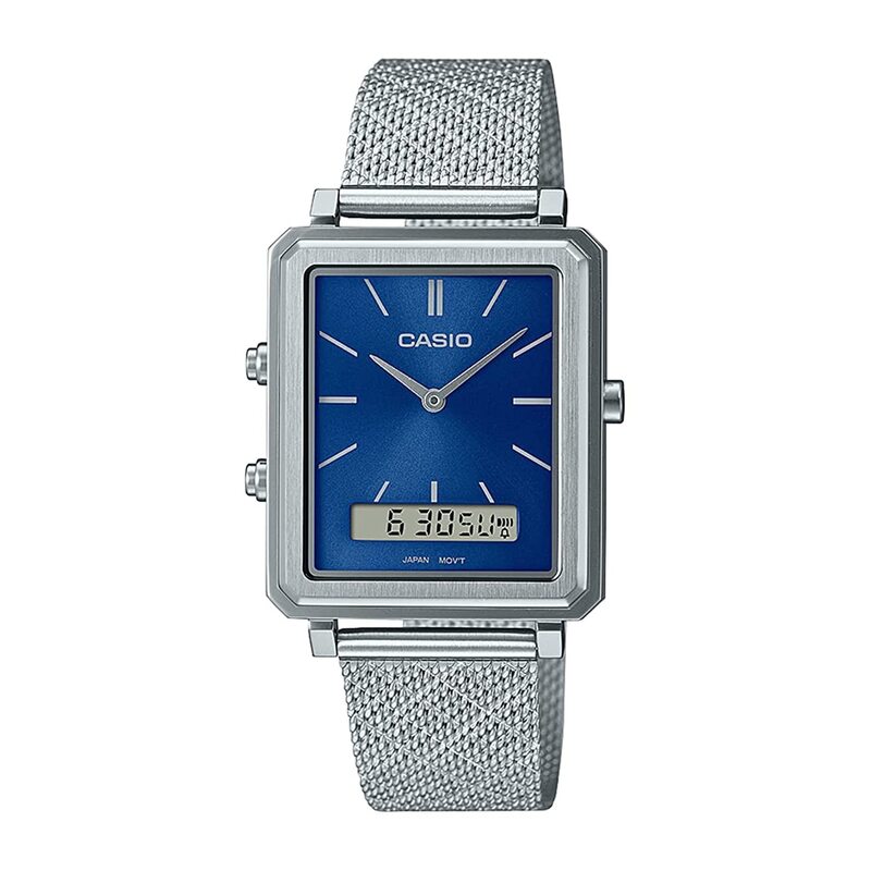 Casio Analog + Digital Watch for Men with Stainless Steel Band, Water Resistant, MTP-B205M-2EDF, Blue-Silver
Casio Analog + Digital Watch for Men with Stainless Steel Band, Water Resistant, MTP-B205M-2EDF, Blue-Silver