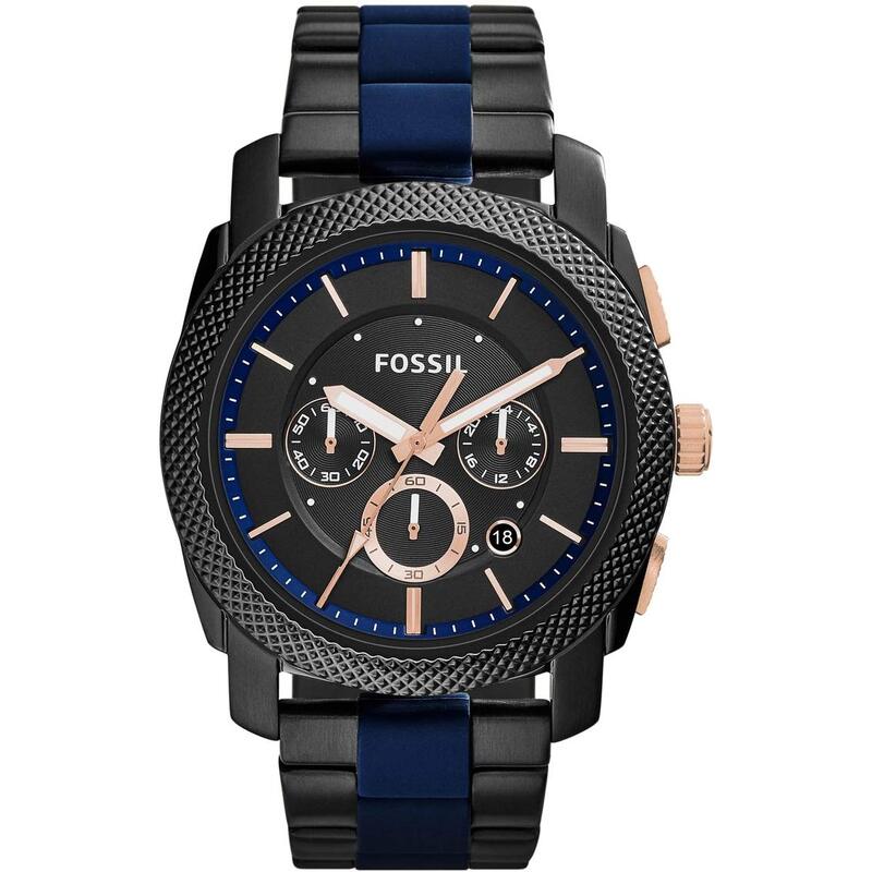 Fossil Analog Watch for Men with Stainless Steel Band, Water Resistant, FS5164, Black-Black/Blue
Fossil Analog Watch for Men with Stainless Steel Band, Water Resistant, FS5164, Black-Black/Blue