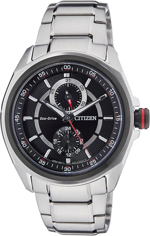 Citizen Analog Eco-Drive Watch for Men with Stainless Steel Band, Water Resistant and Chronograph, BU3004-54E, Silver/Black
Citizen Analog Eco-Drive Watch for Men with Stainless Steel Band, Water Resistant and Chronograph, BU3004-54E, Silver/Black