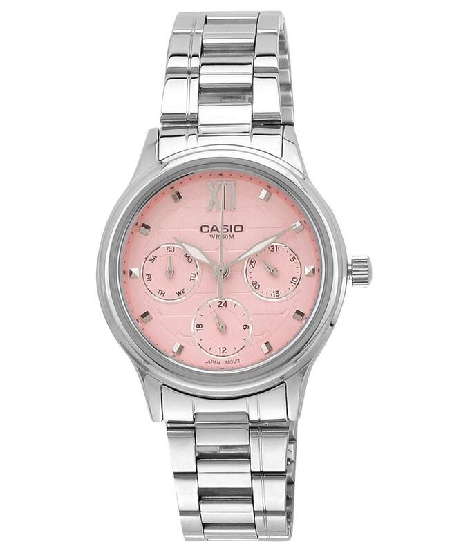 Casio Analog Watch for Women with Stainless Steel Band, Water Resistant, LTP-E306D-4AVDF, Pink-Silver
Casio Analog Watch for Women with Stainless Steel Band, Water Resistant, LTP-E306D-4AVDF, Pink-Silver