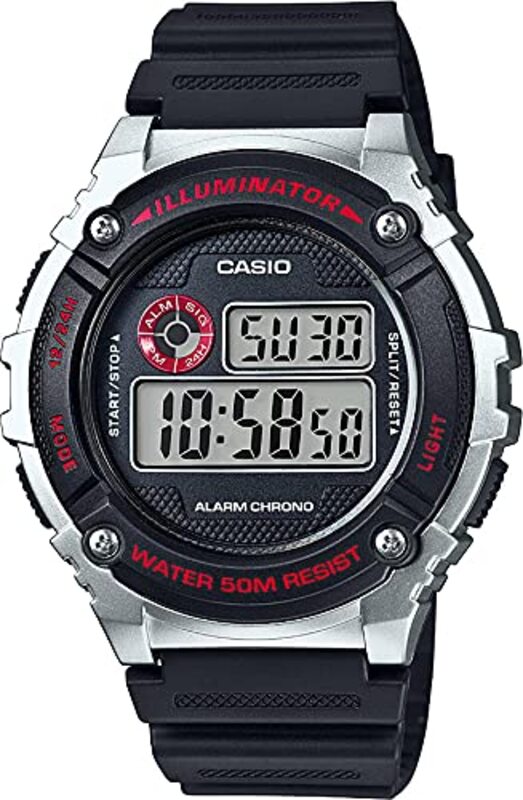 Casio Digital Watch for Men with Plastic Band, Water Resistant, W-216H-1CVDF, Black-Black
Casio Digital Watch for Men with Plastic Band, Water Resistant, W-216H-1CVDF, Black-Black