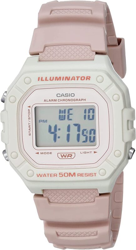 Casio Digital Watch for Men with Plastic Band, Water Resistant, W218HC-4A2V, Grey-Light Pink
Casio Digital Watch for Men with Plastic Band, Water Resistant, W218HC-4A2V, Grey-Light Pink