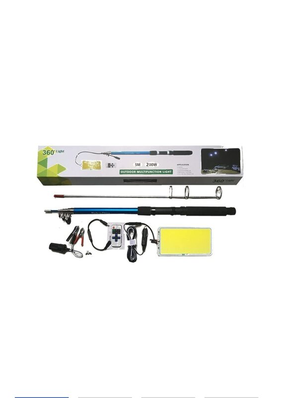 360° Light Outdoor Multifunction Camping LED Light with Fishing Rod, 5 Meters, Blue
360° Light Outdoor Multifunction Camping LED Light with Fishing Rod, 5 Meters, Blue