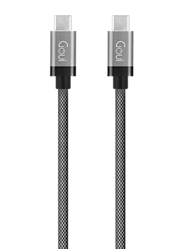 Goui 1.5-Meter Twist Braid Metallic Type C Cable, Type C Male to Type C, Sync and Charging Cable for Type-C Devices, Grey/Black
Goui 1.5-Meter Twist Braid Metallic Type C Cable, Type C Male to Type C, Sync and Charging Cable for Type-C Devices, Grey/Black